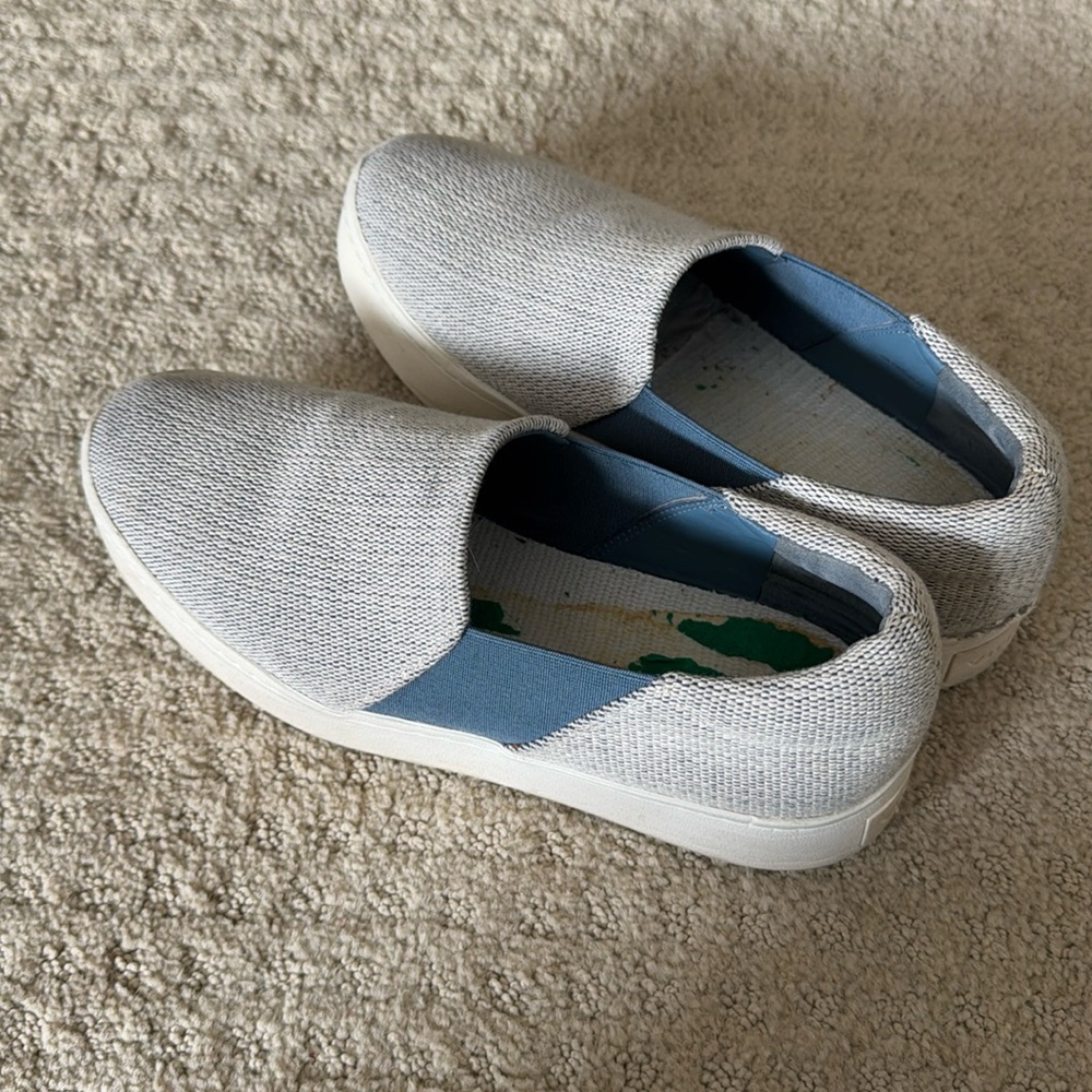 Vince Women's Blue/Off- White Warren Platform Slip-on Sneakers Shoes US 7